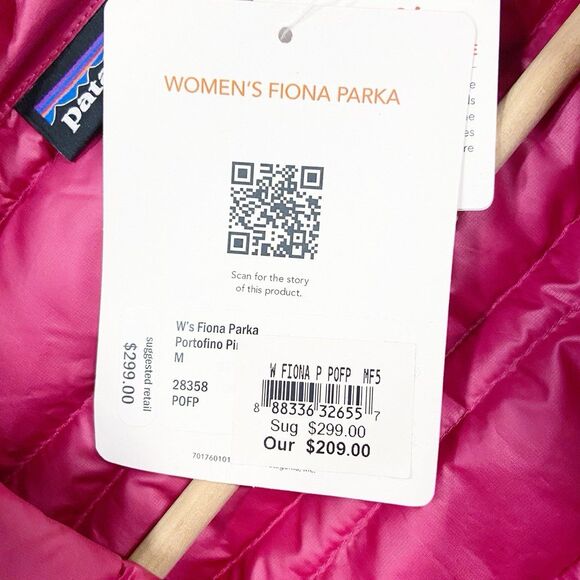 NWT Patagonia Women's Fiona Parka Light-weight Down Insulation Pink Jacket Med - Picture 4 of 12